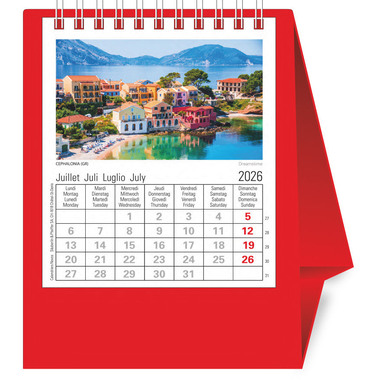 NOVOS Tischkalender Europa 2026 500015 1M/1S rot ML 11.5x14cm