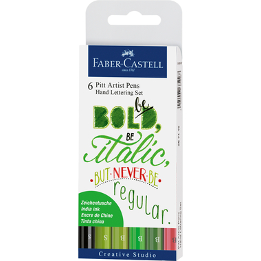 FABER-CASTELL Pitt Art Pen Handlettering 267117 vert 6 pcs.