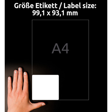 AVERY ZWECKFORM Versand-Etiketten 99,1x93,1mm L7166-100 weiss 600 Stk./100 Blatt