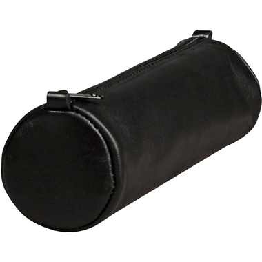 CLAIREFONTAINE Trousse à crayons AgeBag 77016C noir, rond, cuir 21x6cm