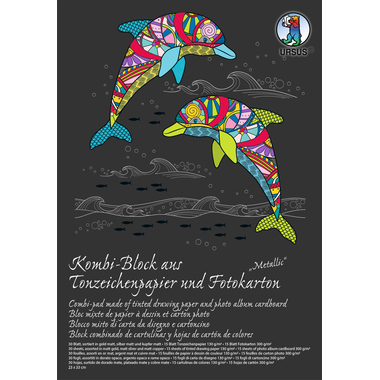 URSUS Combi bloc 23x33cm 7770098SE 130g+300g, 3 couleurs 30 flls.