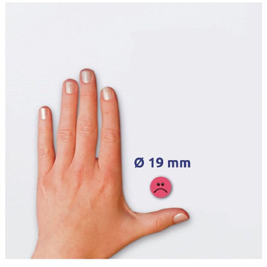 AVERY ZWECKFORM Bewertungspunkte Gesicht 19mm 3859 rot, Spender 250 Stück