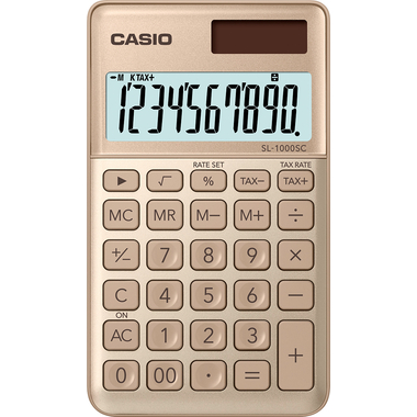 CASIO Taschenrechner BIC SL-1000SC-GD-W-EP 10-stellig gold