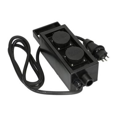 Max Hauri garden socket 2x T13 IP55 with spike, black