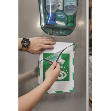 MAGNETOPLAN Magnetrahmen magnetofix A4 1131445 SAFETY, grün/weiss 5 Stück