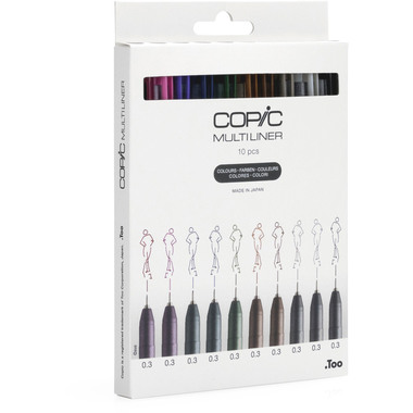 COPIC Multiliner 0.3mm 22075620 Color Set, 10 Stück