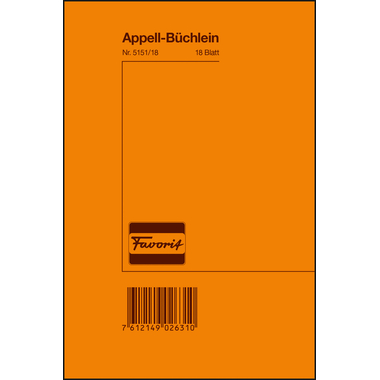 FAVORIT Appellbuch 12x18cm 5151/18 D 18 Blatt