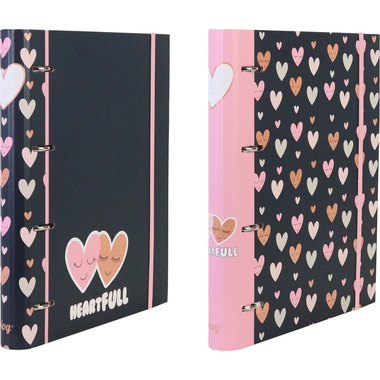 ANCOR Classeur à ann. A4 118223 B'LOG HEARTS, 4-ring, lingés