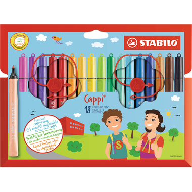 STABILO Cappi Fasermaler 1mm 168/184 Etui 18 Stück