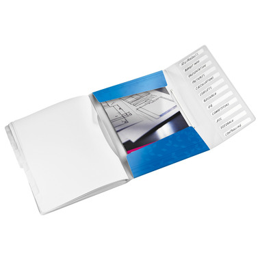 LEITZ Dossier de coll. WOW PP A4 46340036 bleu 12 comp.