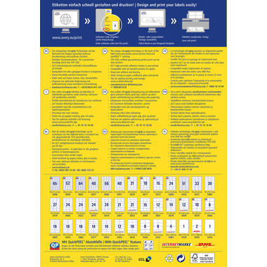 AVERY ZWECKFORM Etiquettes 97×67,7mm 3660 blanc 800 pcs./100 flls.