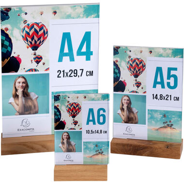 EXACOMPTA Présentoir de table A5 85258D transparent, bois haut