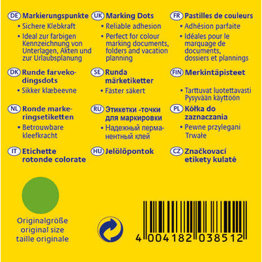 AVERY ZWECKFORM Marqueurs 10mm 3851 vert 800 pcs.