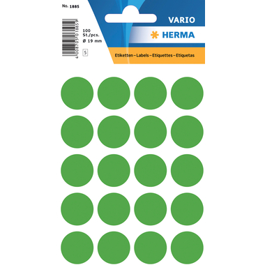 HERMA Etiquettes ronde 19mm 1885 vert 100 pcs.