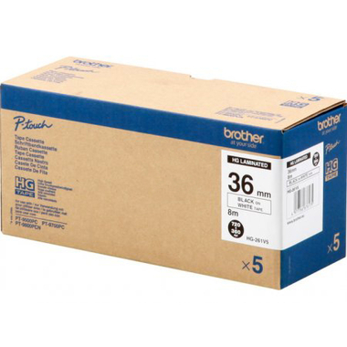 PTOUCH Ruban, High-Grade noir/blanc HG-261 36mm/8m 5 pièces