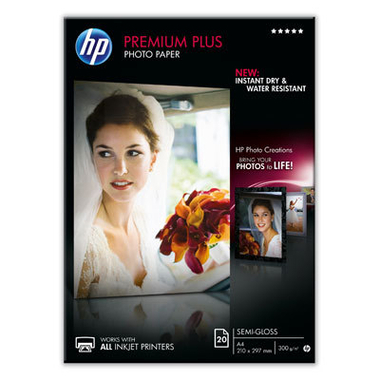HP Photo Paper Premium Plus A4 CR673A InkJet, satin 300g 20 feuilles