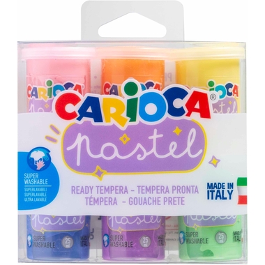 CARIOCA Schulmalfarbe Tempera 6x25ml 43185 pastell, waschbar