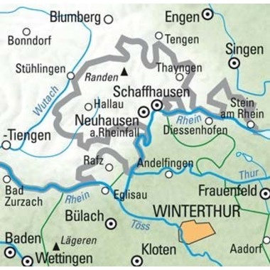 KÜMMERLY+FREY Wanderkarte 1:60'000 325902201 Schaffhausen-Winterthur