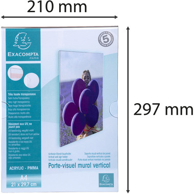 EXACOMPTA Tasca a muro A4 84858HD trasparente verticale