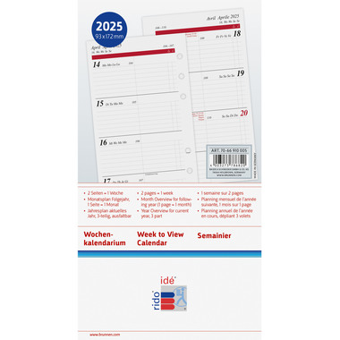 RIDOIDE Timing 2 calendrier sem. 2026 7066910006.26 1S/2P ML 9.3x17.2cm