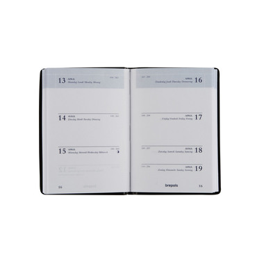 BREPOLS Agenda Armada 931 Seta 2026 0.931.2120 1S/2P noir 7.1x10.2cm