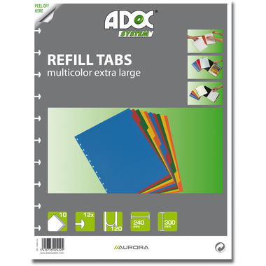 ADOC Répertoires PP A4+ 1899.100 multicouleur 10 part.