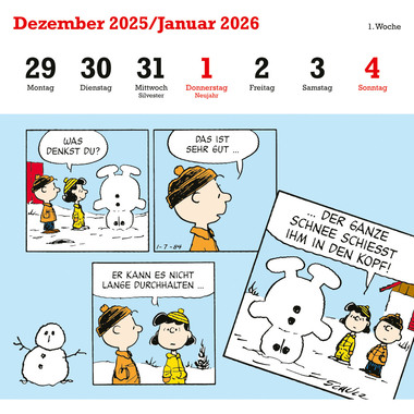 HEYE Cal. de cartes p. Peanuts 2026 22963+26 1S/1P AL 16.5x17.7cm