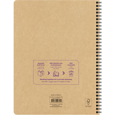 CLAIREFONTAINE Collegeblock Uni Notes A4+ 9853C marron, ligné 80 feuilles