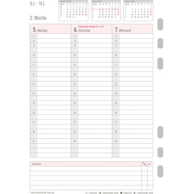 CHRONOPLAN Ersatz Wochenplan 2026 50236Z.26 1W/2S in Spalten A5