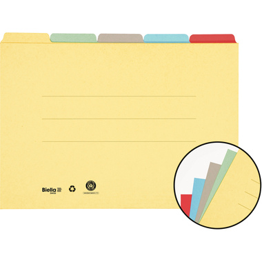 BIELLA Registermappe A4 32543200U farbig assort., 190 Bl. 5 Stk.