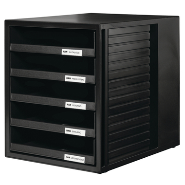 HAN Schubladenbox Schrank-Set 1401-13 schwarz 5 Fächer