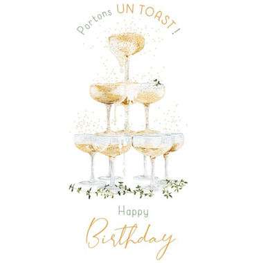 ABC Biglietto d'auguri FR B6 8447 Bicchieri da champagne