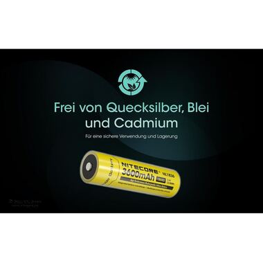 Nitecore Batterie NL1836 Li-Ion Typ 18650 3600 mAh, 1 Pièce/s