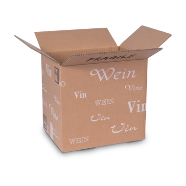 Flaschen Verpackung "Trans-Scripto" für 12x 0.75l Flaschen mit Flaschenhöhe 330mm & Ø83mm