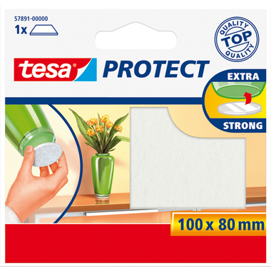TESA Protect Filzgleiter 100mmx80mm 578910000 weiss, zuschneidbar, kratzfest