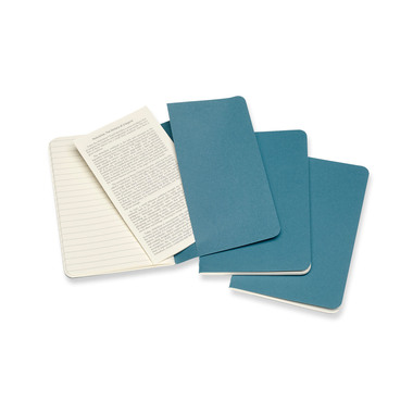 MOLESKINE Notizbuch Karton 3x P/A6 629582 liniert, lebhaftes blau,64 S.