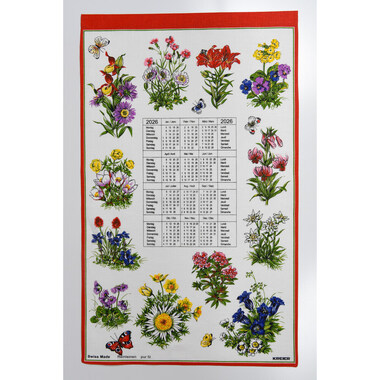 DOERIG Alpenblumen Reinleinen 2026 19.2659 1J/1S ML 40x70cm