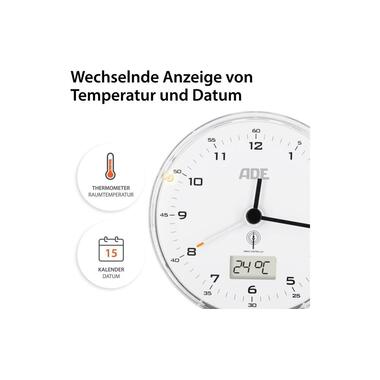 ADE Funkwecker 8.1 x 4 cm, Weiss