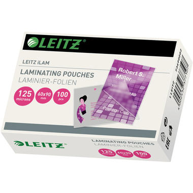 LEITZ Pochettes à plastifier 60x90 73690002 brillant, 125my 100 pcs.