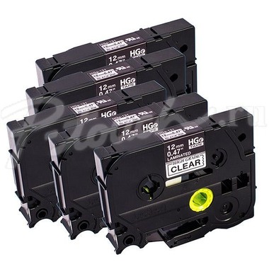 PTOUCH Nastro, High-Grade nero/chiaro HGe-131 12mm/8m 5 pezzi