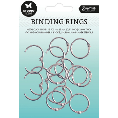 SIZZIX Bindung Klickri. 2.3x2.3x0.3cm RING03 silber 12 Stück