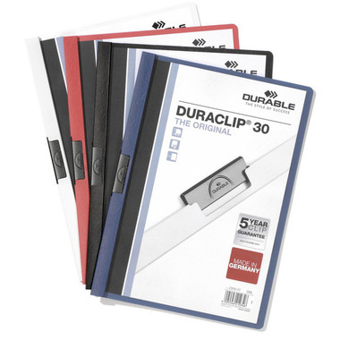 DURABLE Cartella con clip DURACLIP 30 220002 per 30 fogli A4 bianco