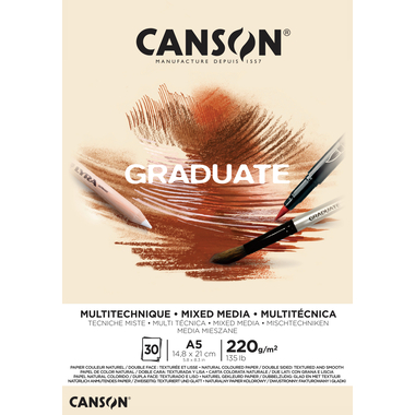 CANSON Graduate Mixed Media A5 400110367 20 Blatt, beige, 220g