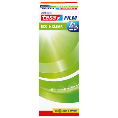 TESA Klebeband Eco & Clear 19mmx33m 570740000 8 Rollen