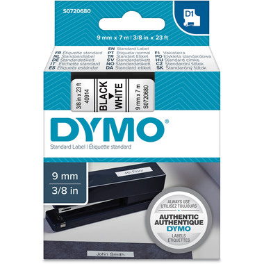 DYMO Nastro D1 nero/bianco S0720680 9mm/7m