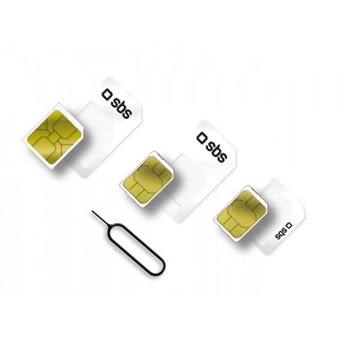Adapter kit for sim mobile phones and smartphones, includes adapter Nano/Micro-SIM Micro/Normal-sim Nano/normal-sim, key