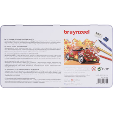 BRUYNZEEL Crayon de couleur Kids 60312904 60 couleurs étui en métal
