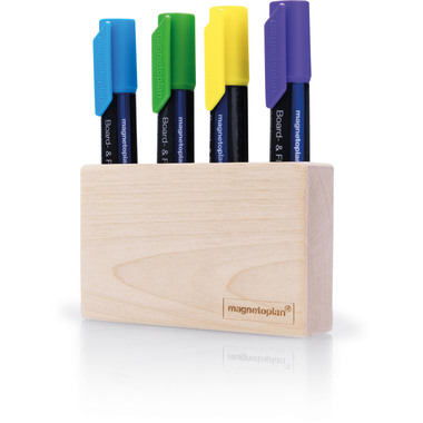 MAGNETOPLAN Magnetischer Stifthalter 1228749 Wood Series,Birke für 4 Marker