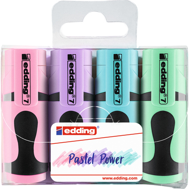 EDDING Marker luminoso mini 7 1-3mm 7-E4-pas Pastell 4 pezzi