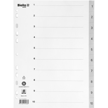 BIELLA Répertoire PP A4 47141000U gris 1-10